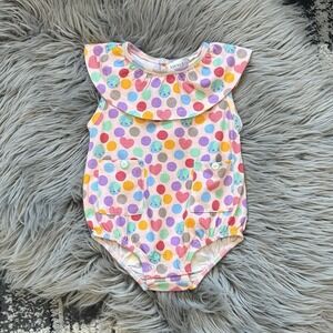 Lucky Jade Little Girls' Multicolor Earth Polka Dot Bubble Size 6/12 Month NEW